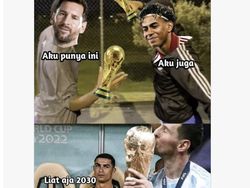 Meme Yamal Mandikan Messi Usai Juara Piala Dunia, Ronaldo Meringis
