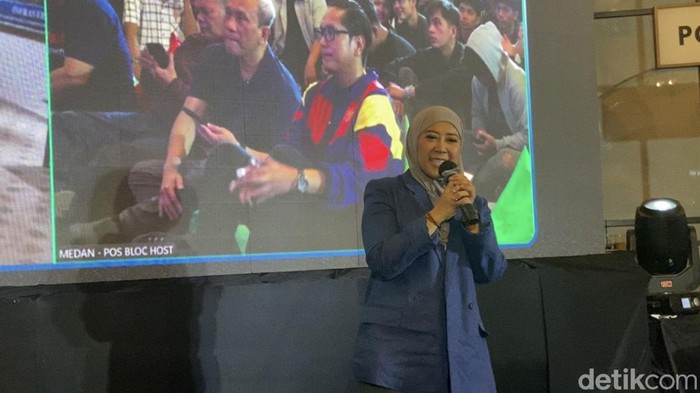 Menkomdigi nobar final Piala Dunia 2026 di Medan. (Foto: Mhd Ilham Pradilla/detikSumut).