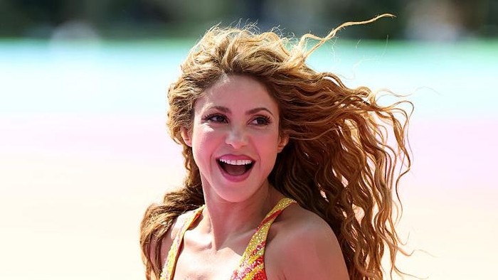 Shakira tampil saat jeda pertandingan final Piala Dunia FIFA 2026 antara Spanyol dan Argentina di Stadion New York New Jersey pada 19 Juli 2026 di East Rutherford, New Jersey.