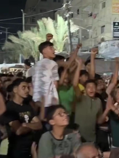 Tangkapan video warga Palestina di Gaza rayakan Spanyol juara Piala Dunia 2026