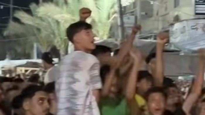 Tangkapan video warga Palestina di Gaza rayakan Spanyol juara Piala Dunia 2026.