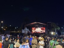 Keseruan Nobar Piala Dunia di Taman Bhaypark Polda Babel