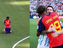 Momen Yamal Berdoa lalu Peluk Messi Usai Kalahkan Argentina