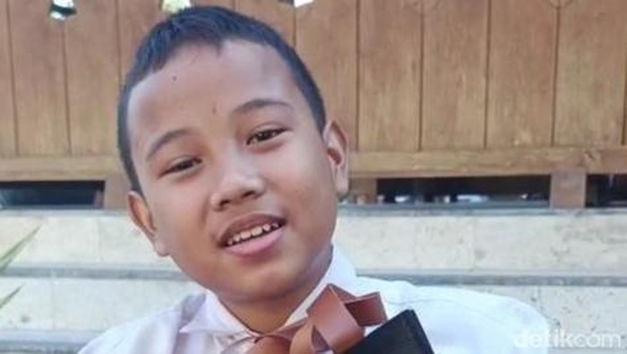 Ibrahim Al Abrar (12), usai bertemu BSSN di Rumah Dinas Bupati Boyolali, Selasa (21/7/2026).