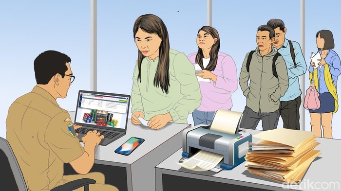Ilustrasi judi online dan pelayanan publik.