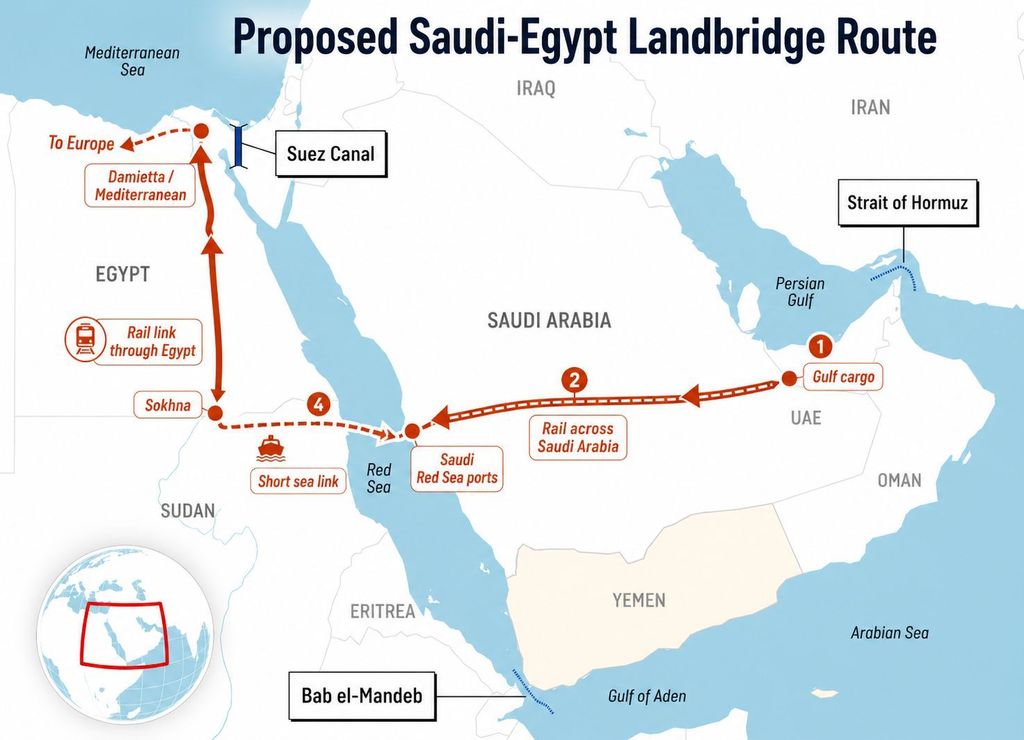 Jalur kapal di Bab al-Mandab, Arab Saudi. Jalur kapal di Bab al-Mandab, Arab Saudi. (Dok. Linkedin/The Maritime)