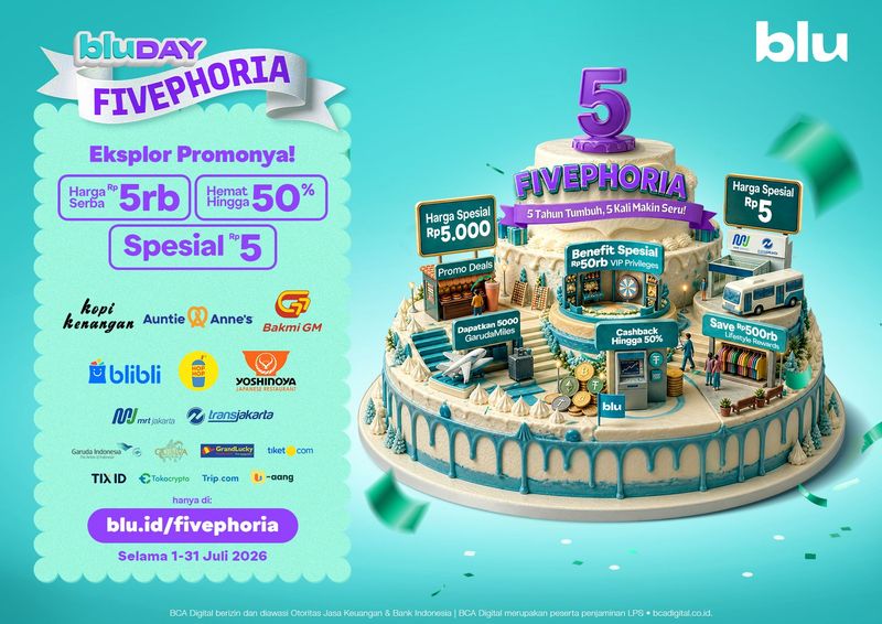 Manjakan Nasabah, blu by BCA Digital Hadirkan Promo Serba Rp 5.000 Manjakan Nasabah, blu by BCA Digital Hadirkan Promo Serba Rp 5.000