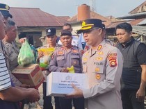 Polres Prabumulih Salurkan Bantuan ke Korban Kebakaran Desa Tanjung Telang