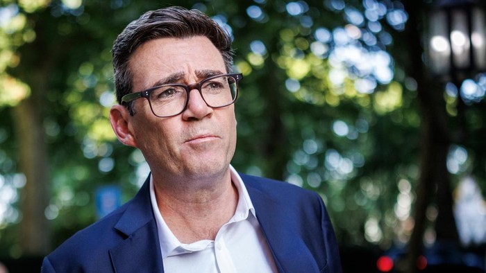 LONDON, ENGLAND - JULY 02: Labour MP Andy Burnham leaves Millbank studios after speaking on LBC's Andrew Marr show on July 02, 2026 in London, England. Soon to be Prime Minister Andy Burnham is interviewed for the 'Tonight with Andrew Marr' show on LBC radio. (Photo by Dan Kitwood/Getty Images)