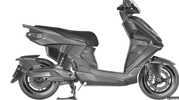 Gambar paten calon skuter listrik Yamaha Gambar paten calon skuter listrik Yamaha