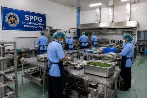 Ilustrasi dapur SPPG. (Chat GPT)