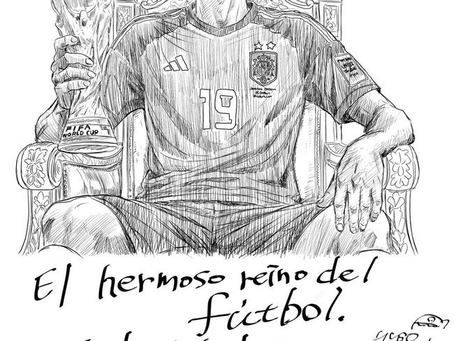 Komikus Jepang Bikin Ilustrasi Lamine Yamal Pegang Piala