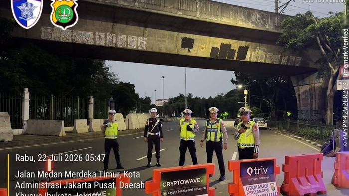 Jalan Medan Merdeka Timur Jakarta Pusat (Dok TMC Polda Metro Jaya).