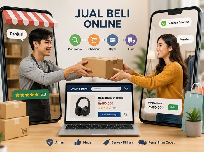 Ilustrasi jual beli online