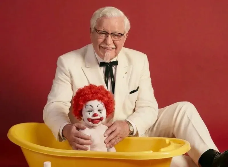 Kocak! KFC Sindir McD Lewat Foto Viral Messi Mandikan Lamine Yamal