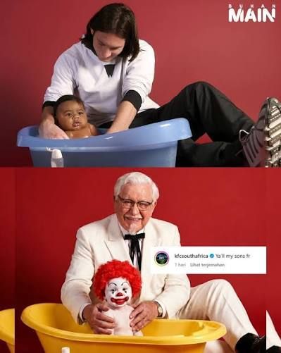Kocak! KFC Sindir McD Lewat Foto Viral Messi Mandikan Lamine Yamal