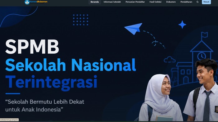 Laman SPMB SNT 2026 yang sudah mulai pendaftaran.