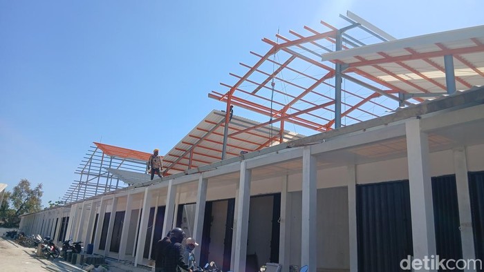 Proyek pembangunan pasar Ngawen, Blora, Rabu (22/7/2026).