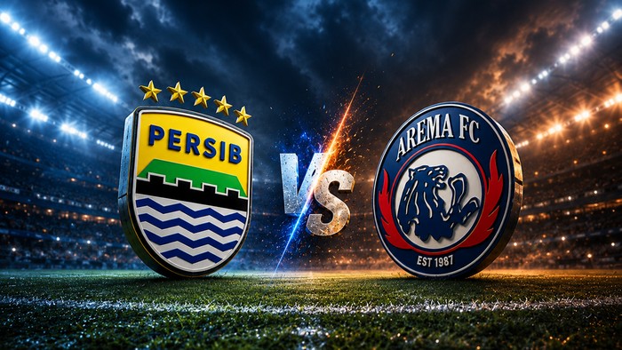 Ilustrasi Persib Bandung vs Arema FC.