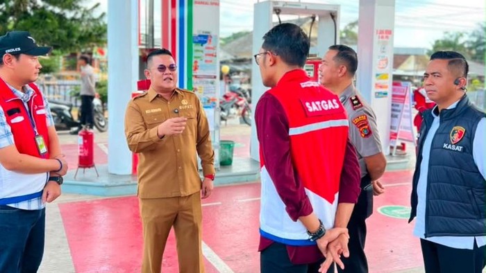 Pertamina, Pemda dan Polres Bangka Selatan pantau SPBU.