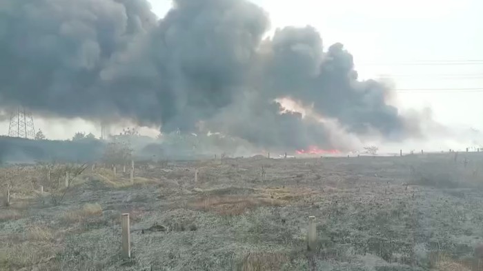 Sepuluhh peristiwa kebakaran terjadi di Kabupaten Tangerang, Banten dalam sehari. Objek yang terbakar berupa sampah dan ilalang di lahan terbuka. (dok BPBD Kab Tangerang)