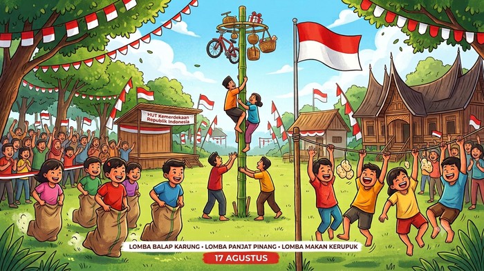 Ilustrasi ide kegiatan lomba 17 Agustus.