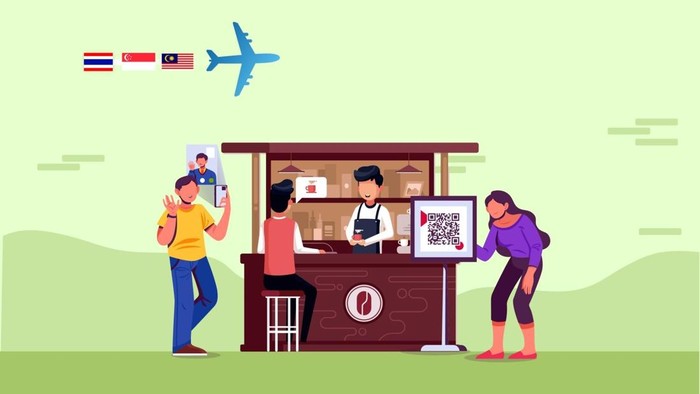 Ilustrasi QRIS di luar negeri.