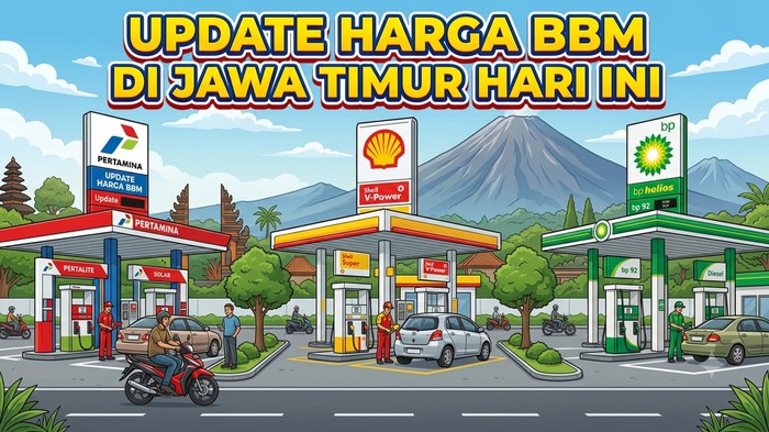 Ilustrasi update harga BBM di Jawa Timur hari ini.