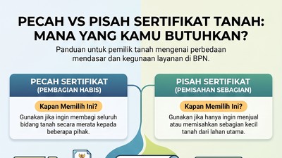 Pecah atau Pisah Sertifikat Tanah? Jangan Sampai Salah Pilih, Ini Bedanya