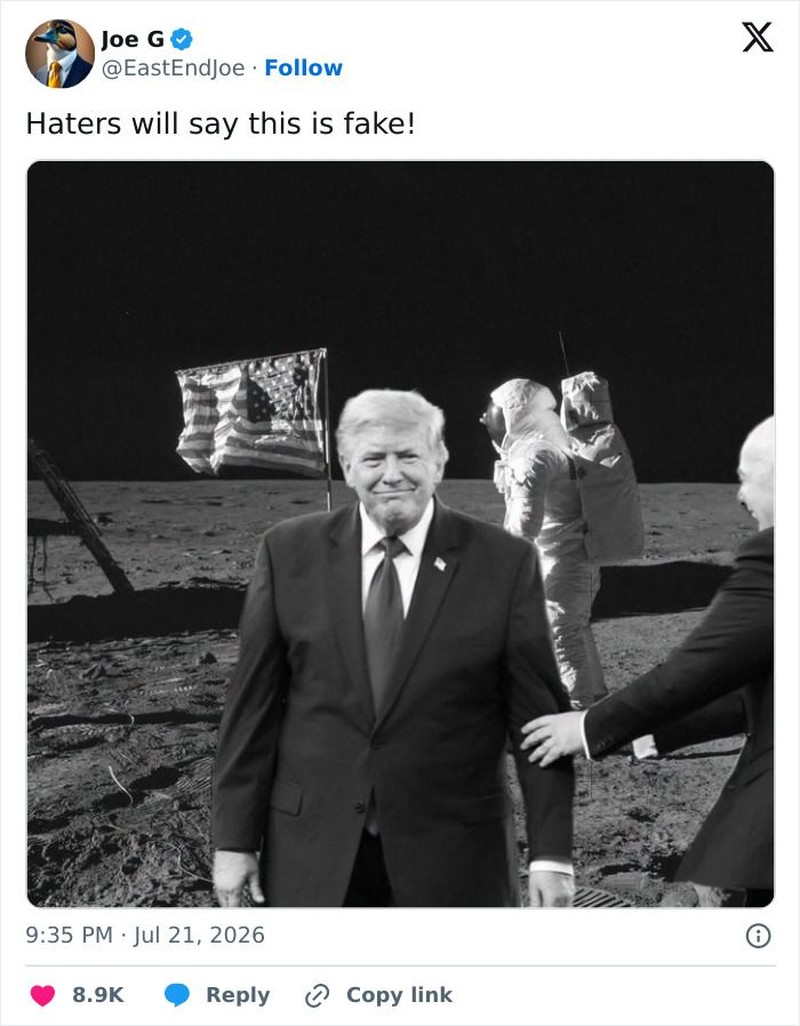 Presiden AS Donald Trump lagi di-roasting netizen setelah 'ikutan' Spanyol saat angkat trofi Piala Dunia 2026. Katanya Trump selalu ada di mana-mana.