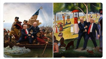 Trump ikut bersama George Washington. Foto: JamesMaybach69 via Bored Panda