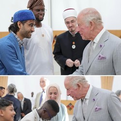 Momen Saat Raja Charles III Lepas Sepatu Masuk Masjid di Inggris