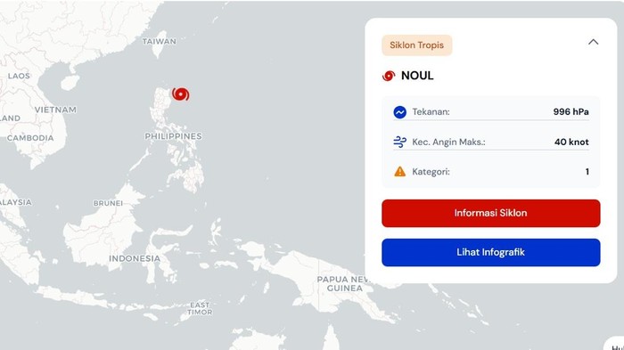 Tangkapan layar siklon tropis NOUL (dok. BMKG)