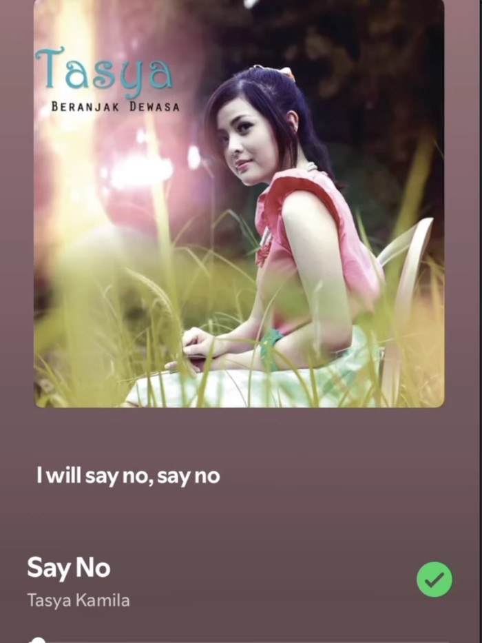 Lagu Say No yang dipopulerkan Tasya Kamila 15 tahun lalu viral