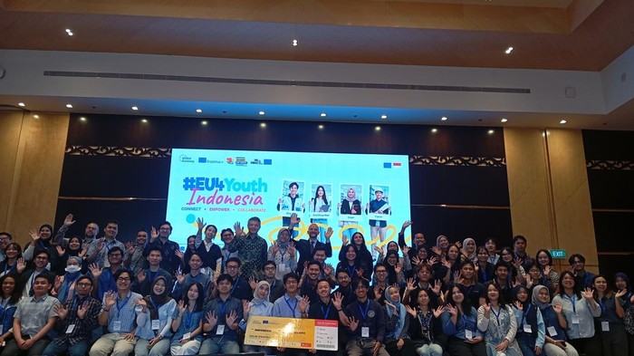 EU4Youth Indonesia: Connect • Empower • Collaborate di Catur Dharma Hall, Menara Astra, Jl. Jenderal Sudirman, Jakarta, Sabtu (25/7/2026).