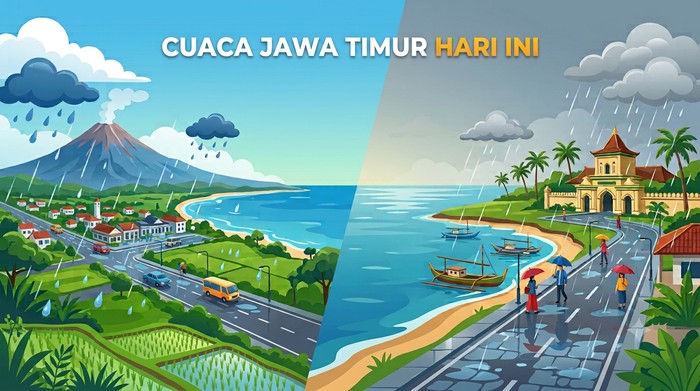 Ilustrasi cuaca Jawa Timur hari ini.