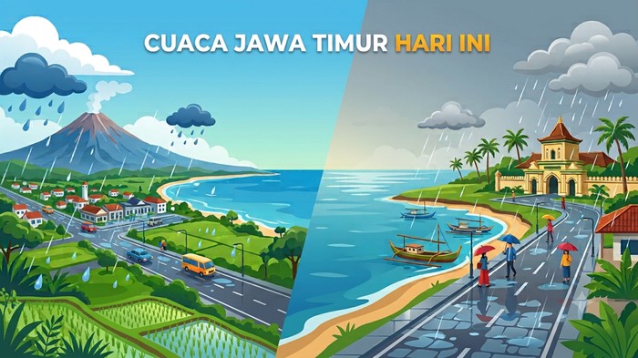 Ilustrasi cuaca Jawa Timur hari ini.