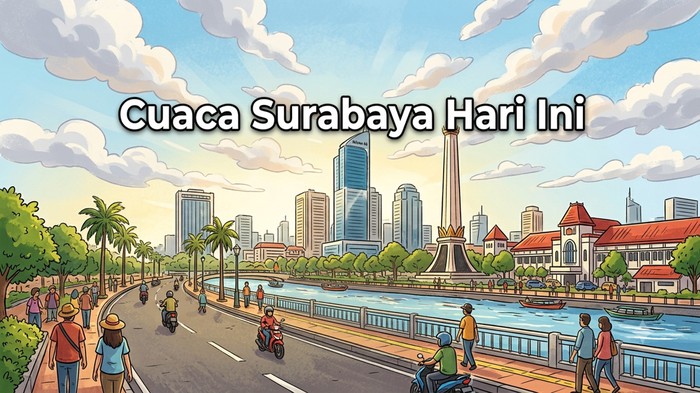 Ilustrasi cuaca Surabaya hari ini.