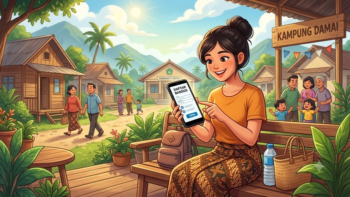 Ilustrasi daftar bansos melalui portal Perlinsos 2026.