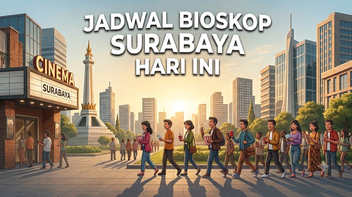 Ilustrasi jadwal bioskop Surabaya hari ini.