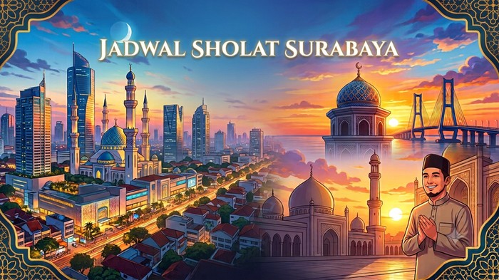 Ilustrasi jadwal sholat Surabaya hari ini.