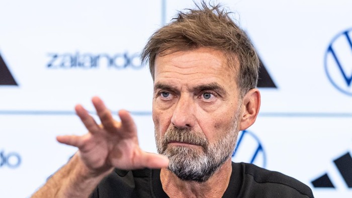 FRANKFURT AM MAIN, GERMANY - JULY 24: Juergen Klopp (Head coach of the german national team) gestures at DFB-Campus on July 24, 2026 in Frankfurt am Main, Germany. (Photo by Markus Ulmer - GES Sportfoto/Getty Images)