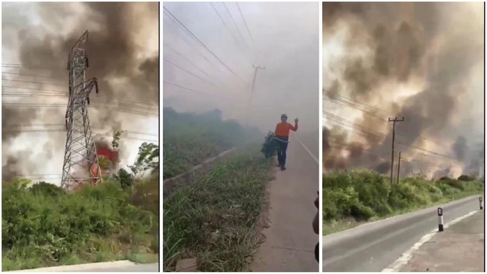 Kondisi kebakaran lahan di Kabupaten Tulang Bawang, Lampung