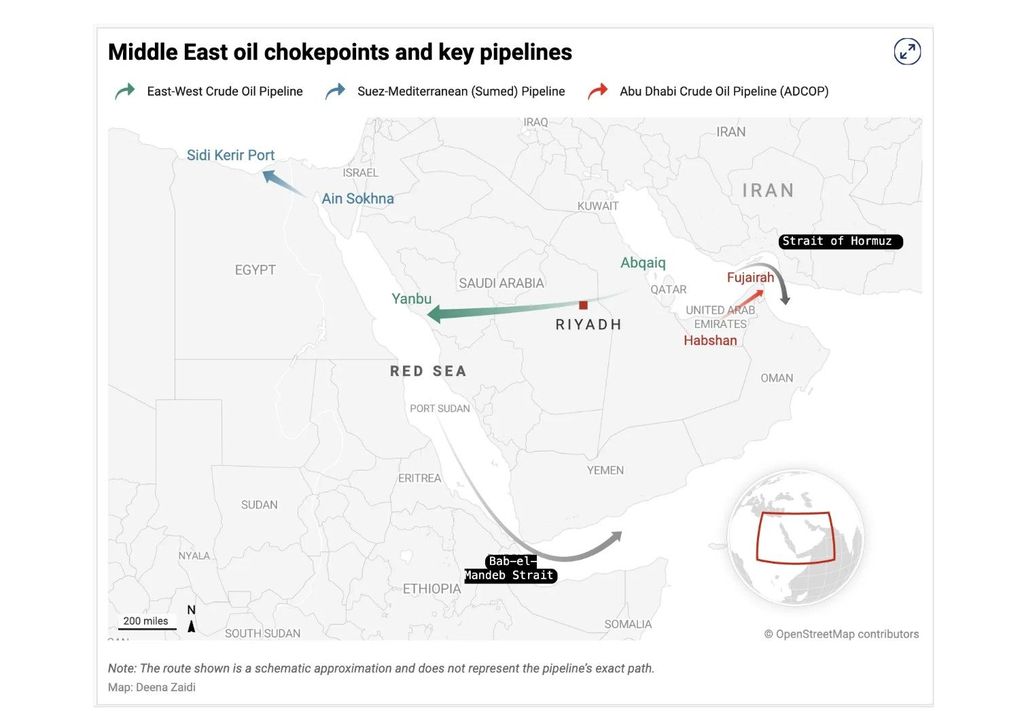 Lalu lintas kapal minyak di Selat Bab el-Mandeb.