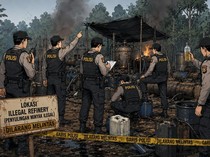 Polres Muba Gerebek Illegal Refinery di Keluang, 21 Ribu Liter Minyak Mentah Disita