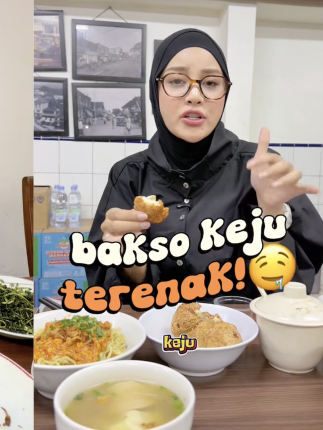 Kulineran di Bandung, Aurel Kepincut Ayam Goreng hingga Bakso Keju