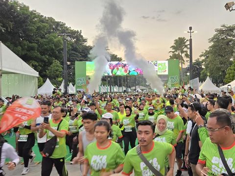 Cak Imin ikut lari bareng di aktivitas PKB Run di GBK (Taufiq/detikcom)
