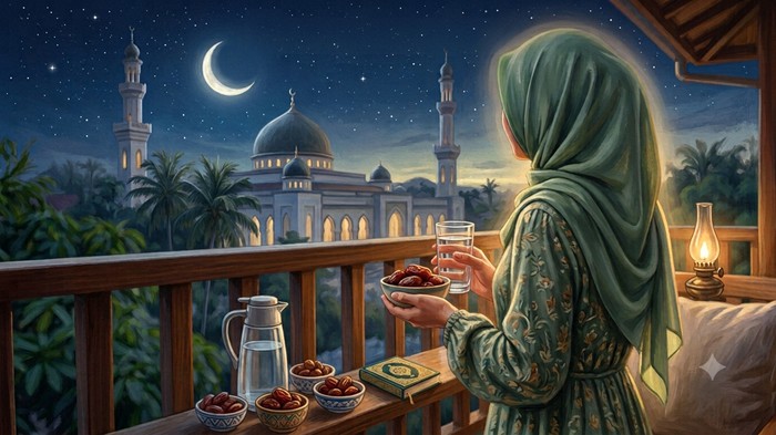 Ilustrasi sahur puasa Senin.