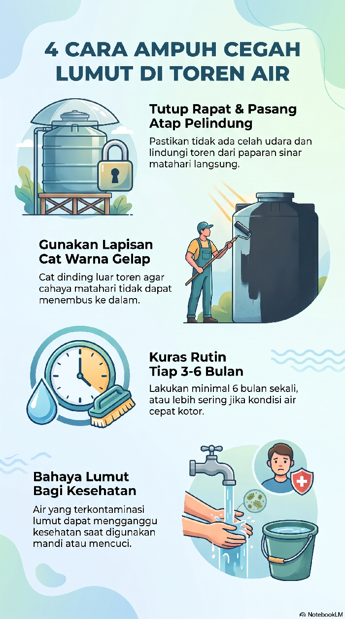 Infografis Cegah Lumut di Toren Air