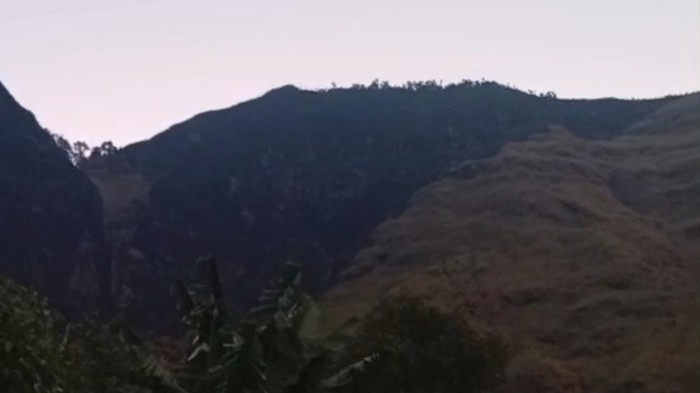 Kebakaran Hutan Gunung Ringgit Bromo Mulai Padam